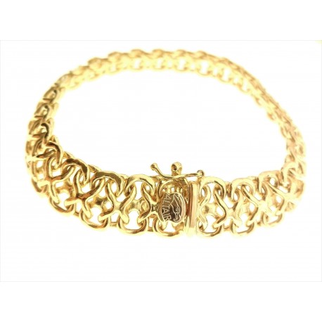 BRACCIALI DONNA - Bracciale Braccialetto Donna Oro Giallo 18 Kt Carati Ct 750 Gr 15,50 