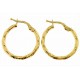 ORECCHINI CERCHIO GIALLI - Orecchini Martellati Donna Cerchio Cerchi Oro Giallo 18 kt Carati Ct 750 1.35 Gr