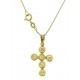 COLLANA CROCE - Donna Oro Giallo 18 Kt Carati Ct 750