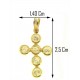 FOTO MISURE COLLANA CROCE - Donna Oro Giallo 18 Kt Carati Ct 750