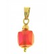 PENDENTE CUBO ROSSO  - 8 colori oro Giallo Donna 18 Kt Carati Ct 750 1,0Gr