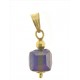 PENDENTE CUBO VIOLA  - 8 colori oro Giallo Donna 18 Kt Carati Ct 750 1,0Gr