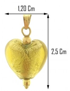 FOTO BUSTO COLLANA CUORE VERDE - oro Giallo Donna 18 Kt Carati 750 