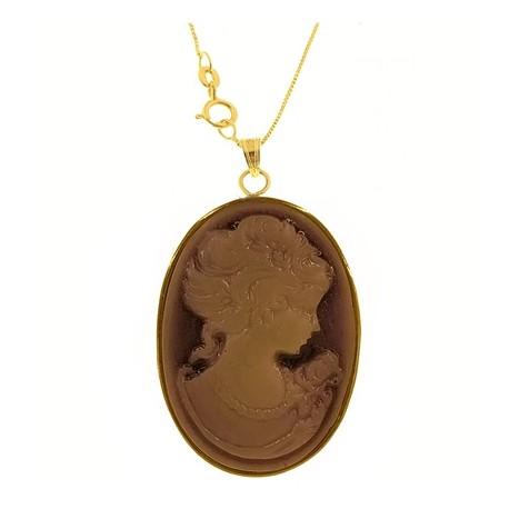 COLLANA CAMEO MOD 03 - Donna Oro Giallo 18 Kt Carati Ct 750