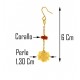 ORECCHINI PERLE E CORALLO PENDENTI - Donna Oro Giallo 18 kt Carati Ct 750