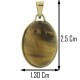 PENDENTE CABOCHON OCCHIO DI TIGRE - Donna  Oro Giallo 18 Kt Carati Ct 750