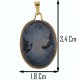 PENDENTE CAMEO BLU - Donna Oro Giallo 18 Kt Carati Ct 750