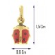 PENDENTI ORO GIALLO - Ciondolo Pendente Bambino Bimba Oro Giallo 18 Kt Carati Ct 750 0,40Gr Coccinella