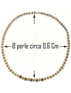 Collana Girocollo Perle Donna Oro Giallo 18 Kt Carati Ct 750