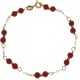 BRACCIALI DONNA - Bracciale Braccialetto Donna Corallo Rosso Oro Giallo 18 Kt Carati Ct 750