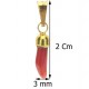 Ciondolo Pendente Corno Cornetto Corallo Uomo Donna Oro Giallo 18 Kt Carati 750 0,45 Gr